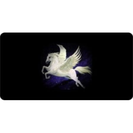 Centered Pegasus on Black Photo License Plate Free Personalization on this Plate