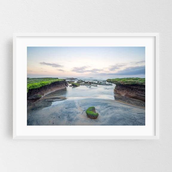 Centered - Solana Beach California Photography White Framed Wall Art Print 24 x 36 inches