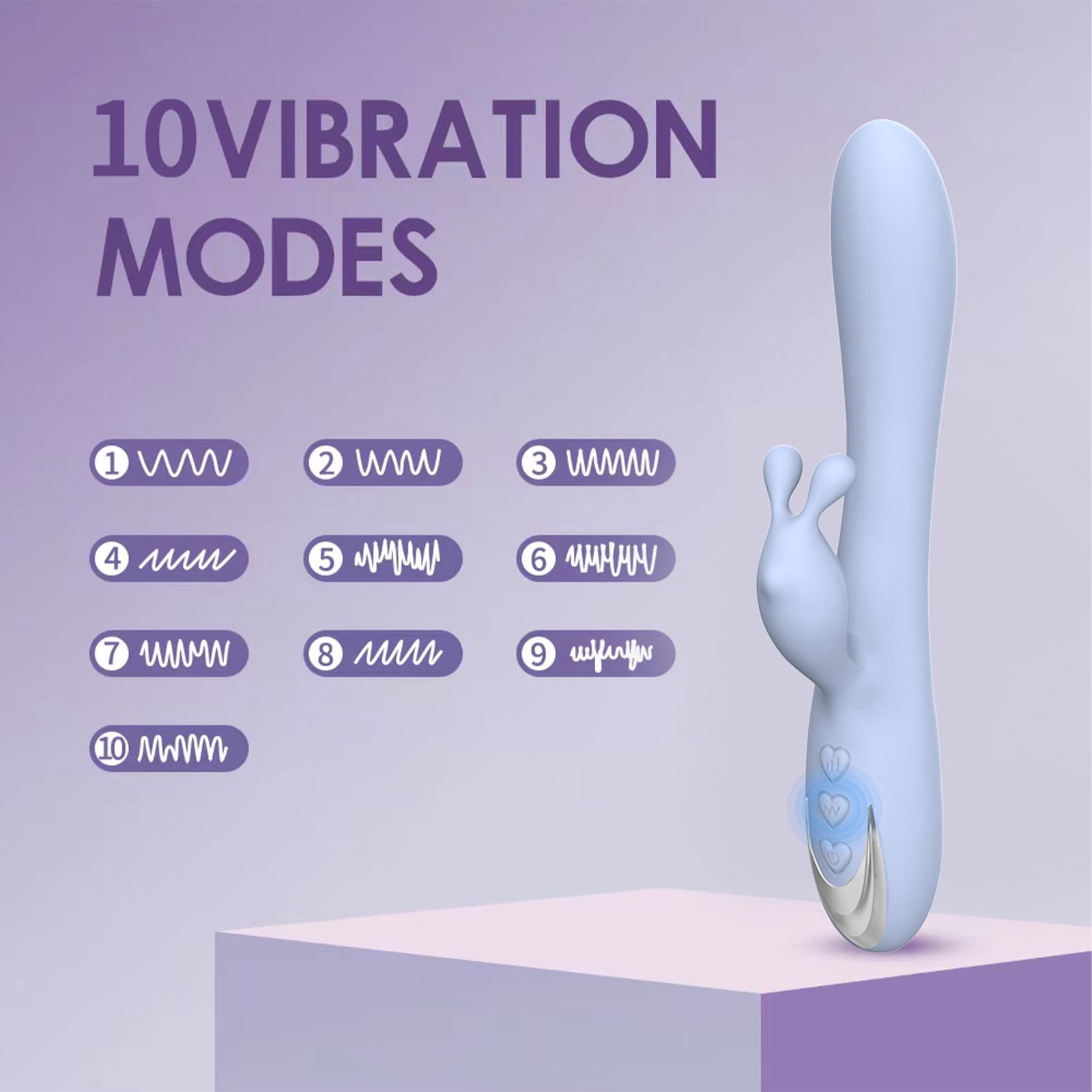 Centerel Rabbit Vibrator Sex Toys with 10 Powerful Vibrations Dual Motors, Vibrator  Adult Toys for Women-Light Blue