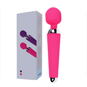 Centerel Wand Massager Rechargeable Body Massager with 10 Vibration Modes-Rose Red