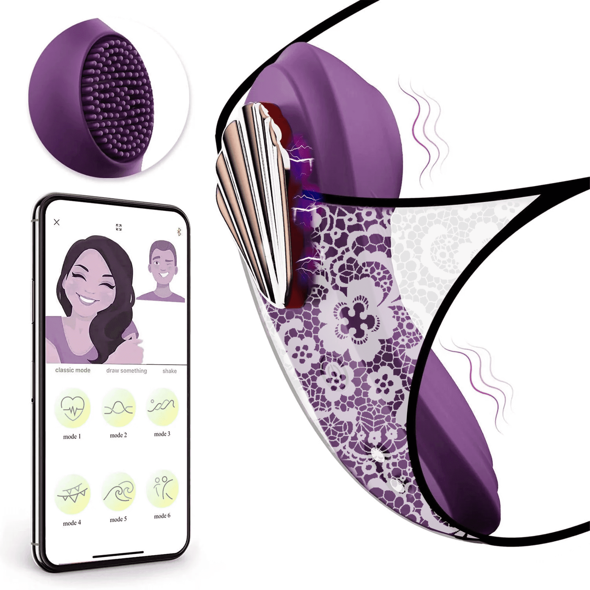 Centerel Wearable Panty Vibrator APP Remote Control Vibrator,9 Vibrations G Spot Vibrator Adult Sex Toys for Women-Purple