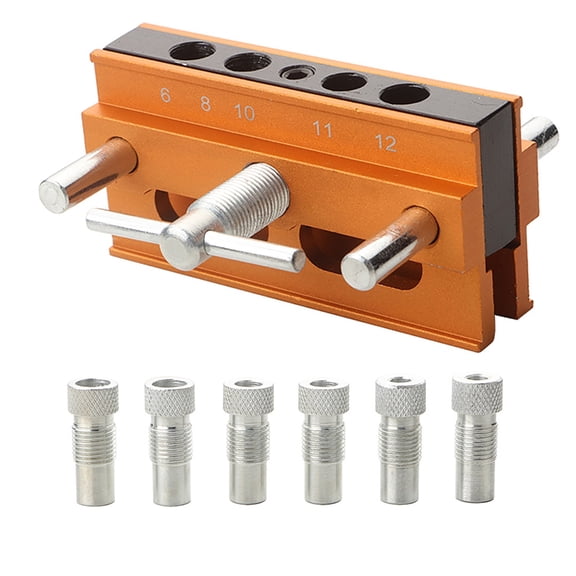 Centering Doweling Jig Kits Adjustable Width Dowel Jig Kits for Straight Hole Joiner Set 6 Bushings 3 Size Drill Bits
