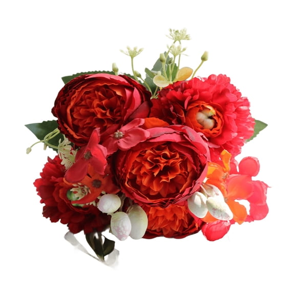 Centerpiece Floral Arrangement for Dining Tables, Five-Piece Artificial Flower Set: Hydrangeas, Peonies, and Berries Mixed, Ideal for Wedding and Home Decor