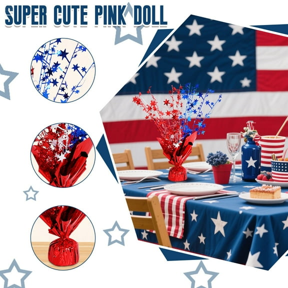 Centerpiece Table Decorations, 4Th of July Decorations Party, Wire Star, Diy, 18 In, Red White and Blue Decorations, Independence Day Decorations, 1 Pc, Table Decor