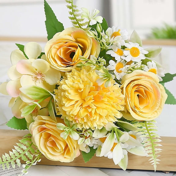 Centerpieces Artificial Flowers for Home Wedding Decoration, Beautiful Artificial Silk Fake Flowers Wedding Valentines Bouquet Bridal Decor Home Decoration