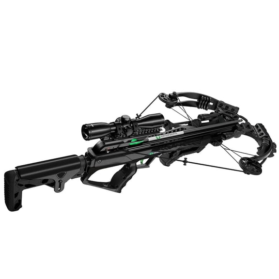 CenterPoint Tradition 405 Crossbow Package, 405 FPS, Whisper Silencing System, 4x32 Illuminated Scope, Stealth Black (C0002)