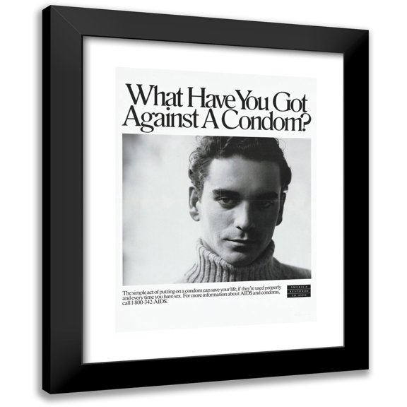Centers for Disease Control and Prevention 11x14 Black Modern Framed Museum Art Print Titled - What Have You Got Against a Condom