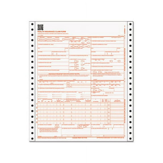 Centers for Medicare and Medicaid Services Claim Forms CMS1500/HCFA1500, 3000 Forms/Carton
