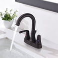 thumbnail image 1 of Sunrinx 4-Inch Bathroom Sink Faucet Matte Black 2 Handle Centerset High Arc Swivel Faucet, 1 of 12