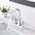 thumbnail image 1 of Sunrinx 4-Inch Bathroom Sink Faucet Chrome 2 Handle Centerset High Arc Swivel Faucet, 1 of 12