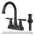 thumbnail image 1 of TVOFEK Bathroom Faucet 4 inch, Matte Black Bathroom Sink Faucets fit 2 or 3 Holes with Pop up Drain and cUPC Hoses for Vanity RV Restroom Laundry, 1 of 14