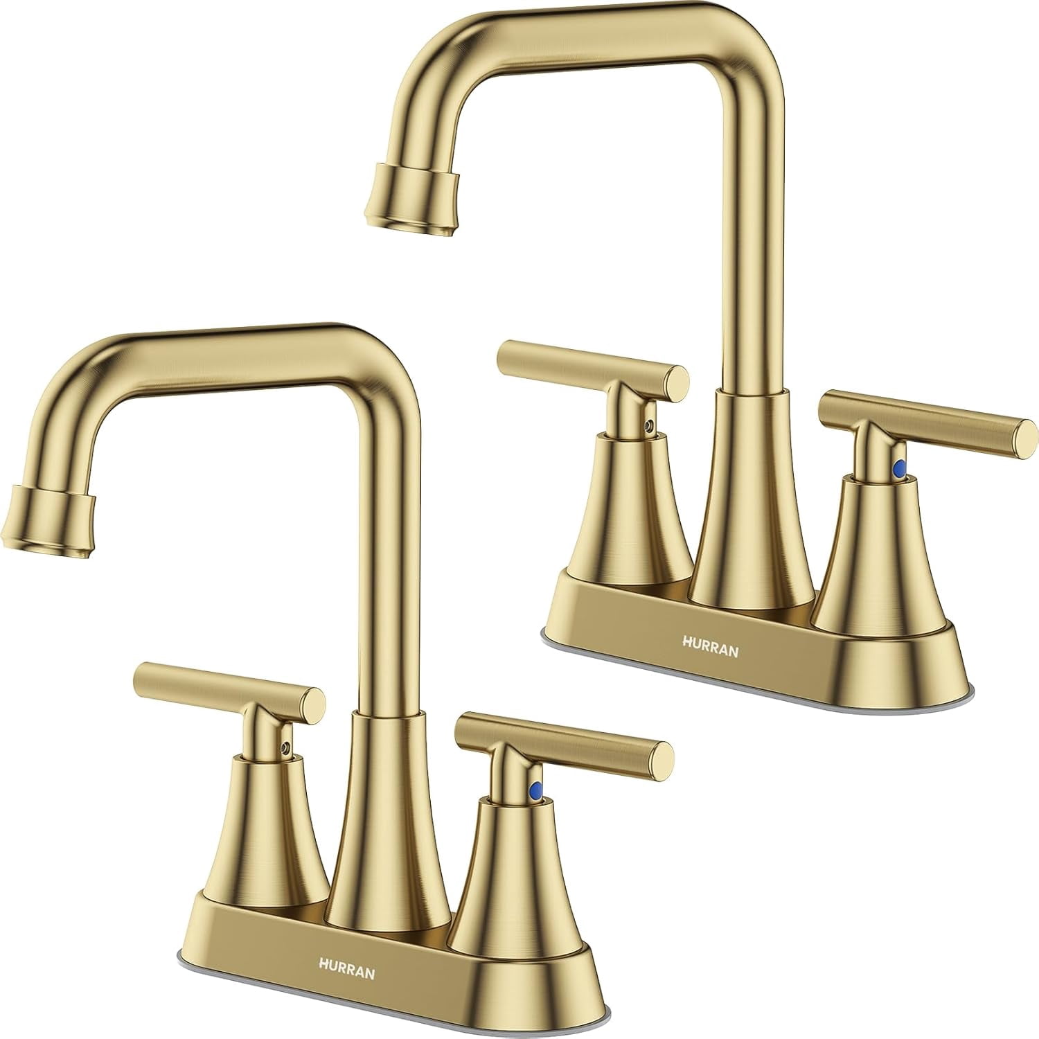 Centerset Bathroom Sink Faucet, 4 Inch Brushed Gold Faucets for ...