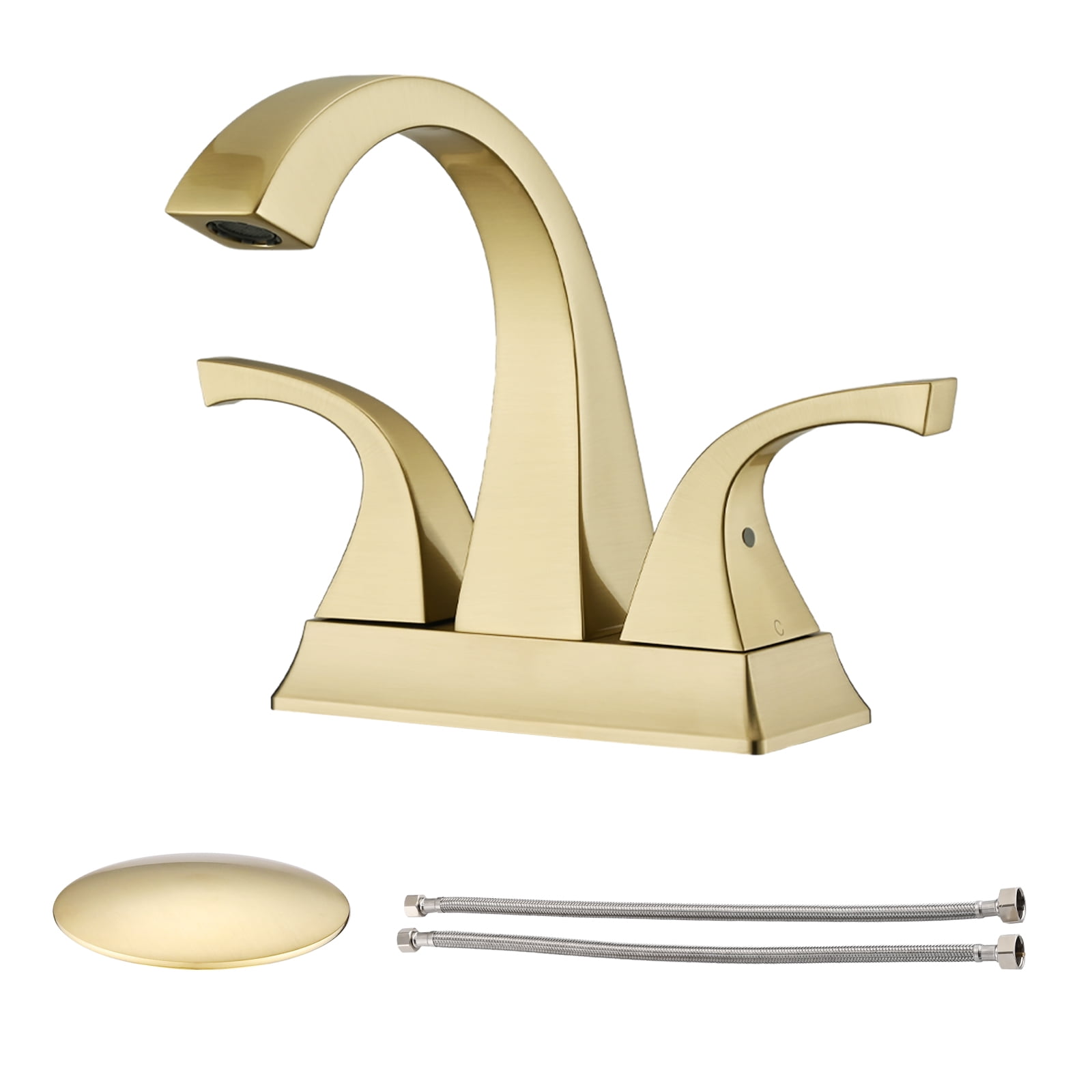 Centerset Bathroom Sink Faucet, 4 Inch Bathroom Faucet for 3 Holes, 2