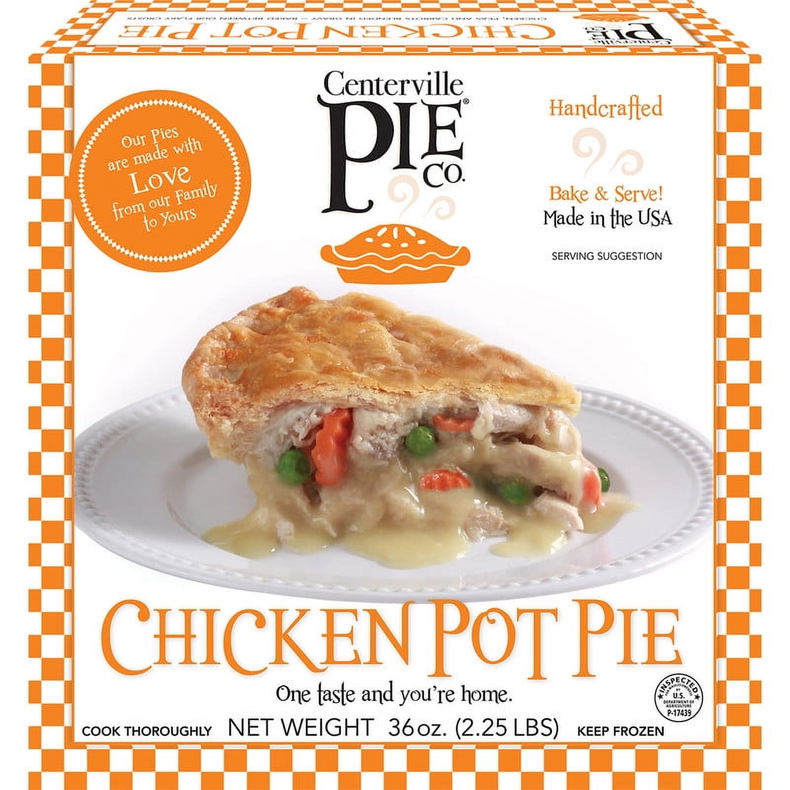 Centerville Frozen Chicken Pot Pie 36 oz Carton, Ready to Bake