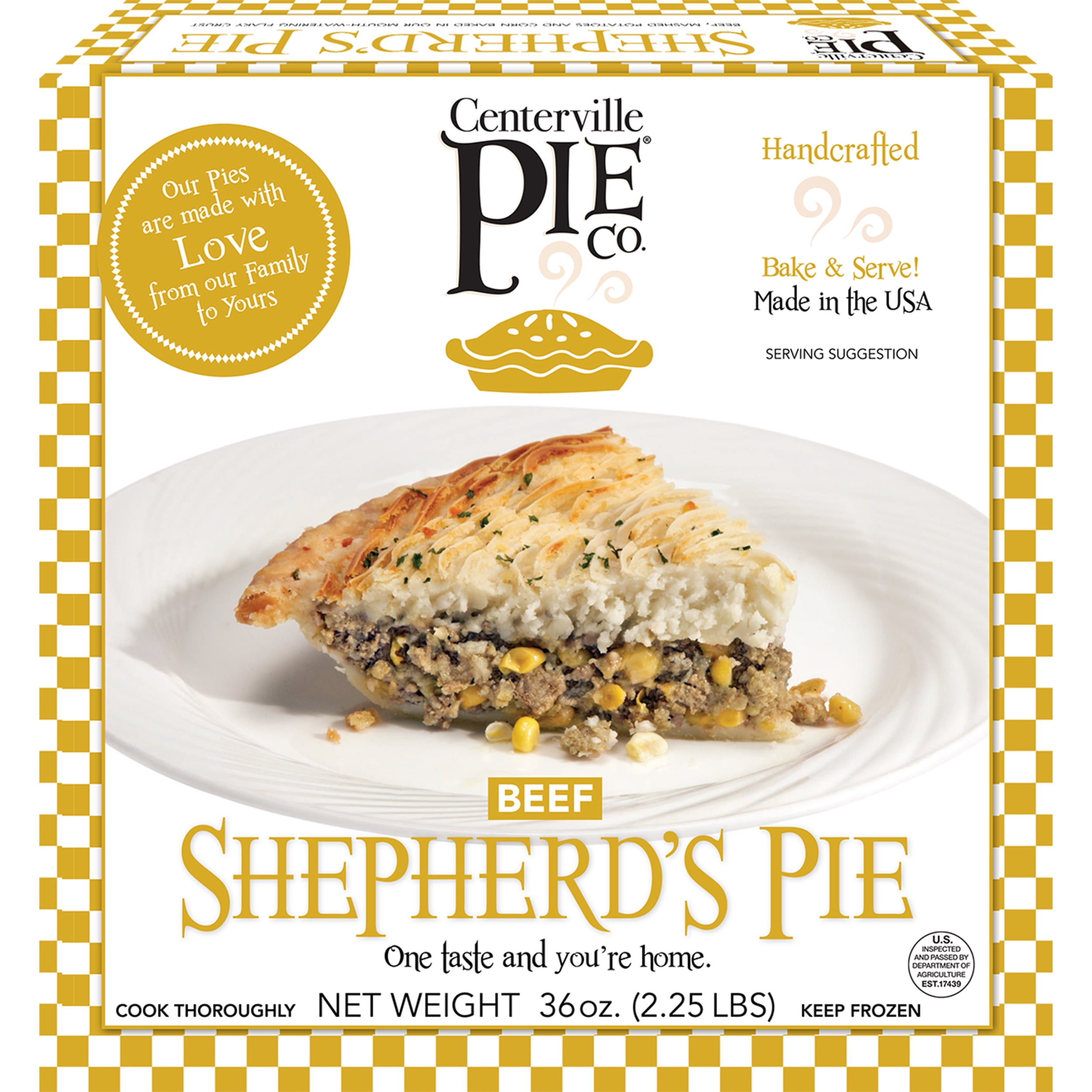 Centerville Frozen Shepherd's Pie 36 oz. Carton, Ready to Bake