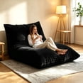 thumbnail image 1 of Centilab 3 in 1 Bean Bag Chairs, Adult Giant Floor Cushion, Convertible Bean Bag Beds with Machine Washable Cover for Living Room Bedroom Lounge, Black, 1 of 8
