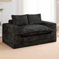 thumbnail image 1 of Centilab Convertible Sofa Bed, Loveseat Sleeper Sofa, 3 in 1 Folding Couch Bed with 2 Pillows, Pull Out Floor Couch for Living Room Bedroom Lounge, Black, 1 of 10