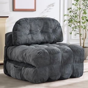Centilab Folding Sofa Bed, Convertible Sleeper Chair with Pillow, Foldable Floor Sofa Couch, Portable Futon Mattress with Back Support for Living Room Bedroom Guest Room, Single Gray
