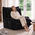 thumbnail image 1 of Centilab Single Folding Sofa Bed Chair with Pillows, 5 Position Adjustable Sleeper Chair Convertible Lounge Sofa with Armrest Floor Seating for Living Room Bedroom, Black, 1 of 8