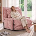 thumbnail image 1 of Centilab Single Folding Sofa Bed Chair with Pillows, 5 Position Adjustable Sleeper Chair Convertible Lounge Sofa with Armrest Floor Seating for Living Room Bedroom, Pink, 1 of 8