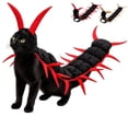 thumbnail image 1 of Centipede Cat Costume 3D Halloween Cosplay Outfit ,Polyester Fabric Forms A Bold Segmented Crawler Look For Felines At Parties Photos And Seasonal Dress Up(Red), 1 of 7