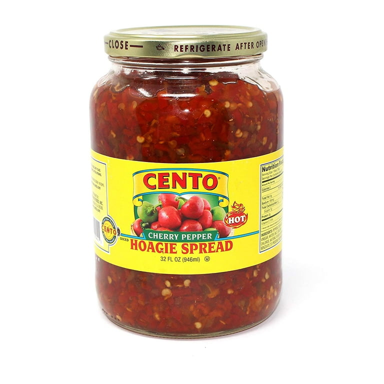 Cento Cherry Pepper Hoagie Spread, Large 32 Oz, Hot Pepper Spread