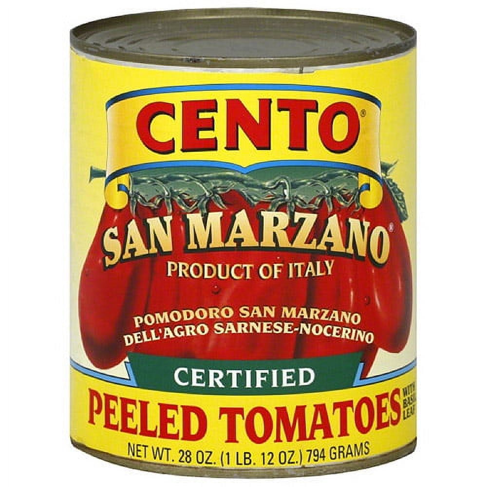 Cento San Marzano Peeled Tomatoes with Basil Leaf, 28 oz, (Pack of 12