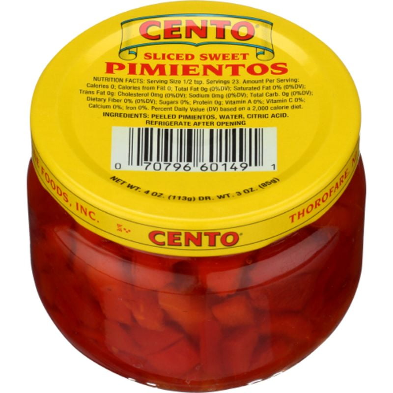 Cento Sliced Pimentos 4 oz Pack of 3