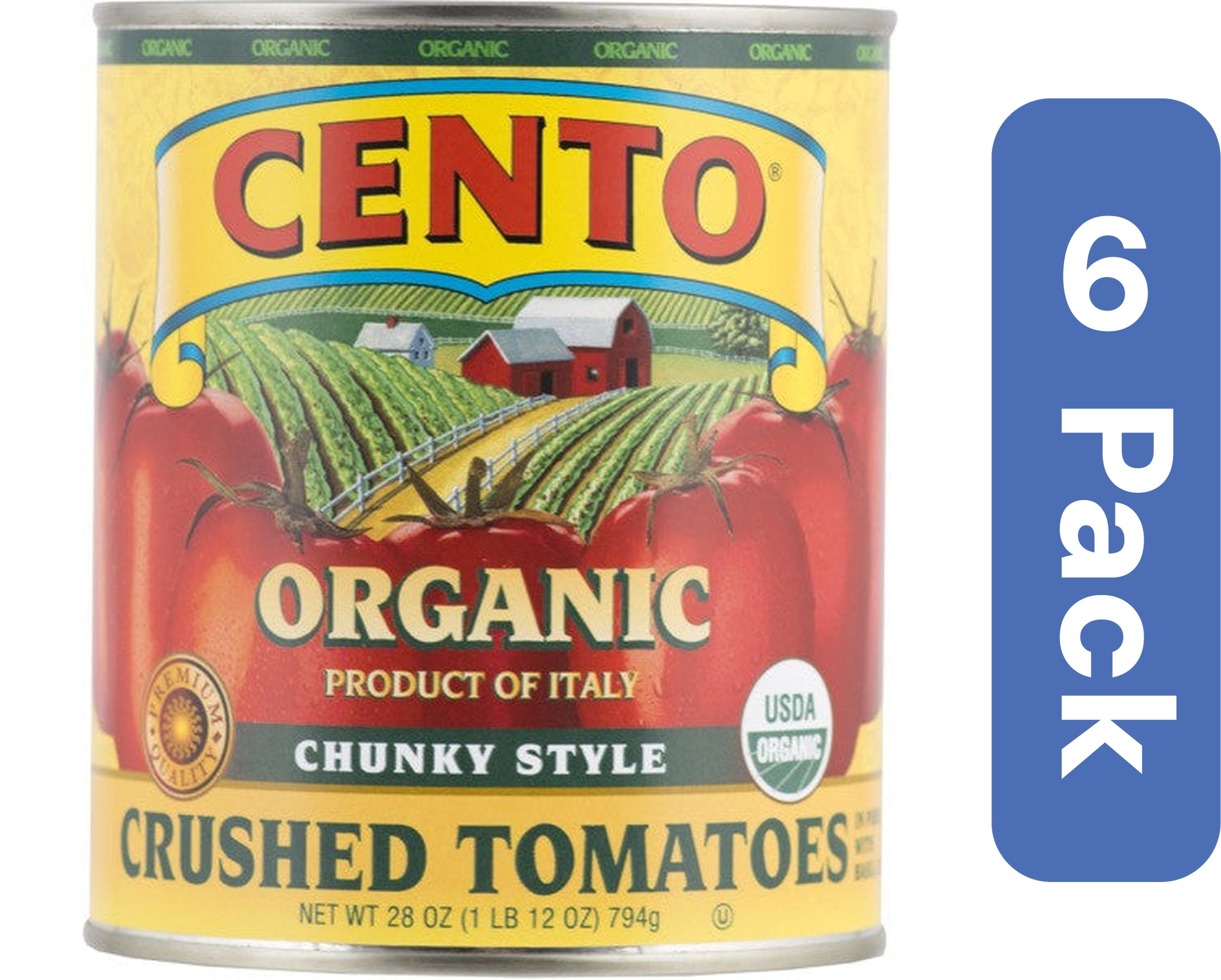 Cento Tomato Crushed Organic 28 oz Pack of 6
