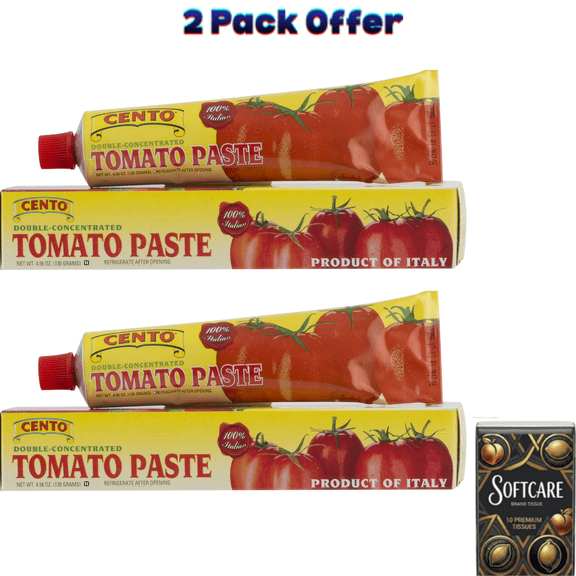 Cento Tomato Paste, 4.56 oz allergens not contained ( Includes One Tissue Pack )
