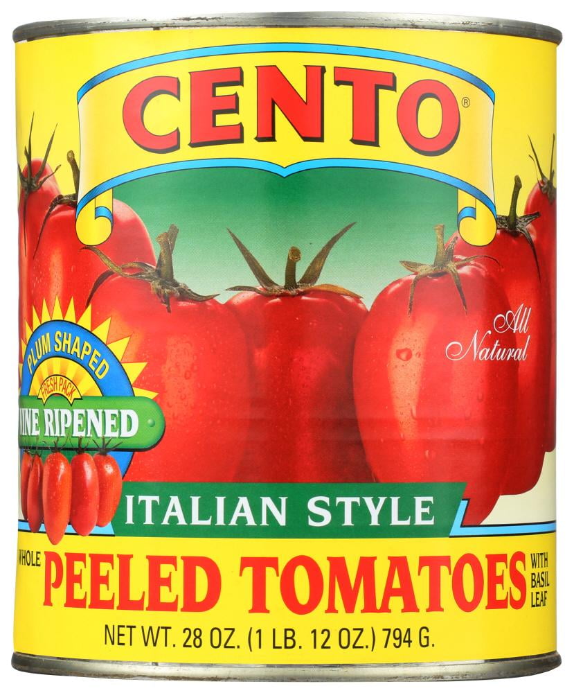 Cento Whole Peeled Tomatoes with Basil Leaf, 28 Oz (Pack of 12