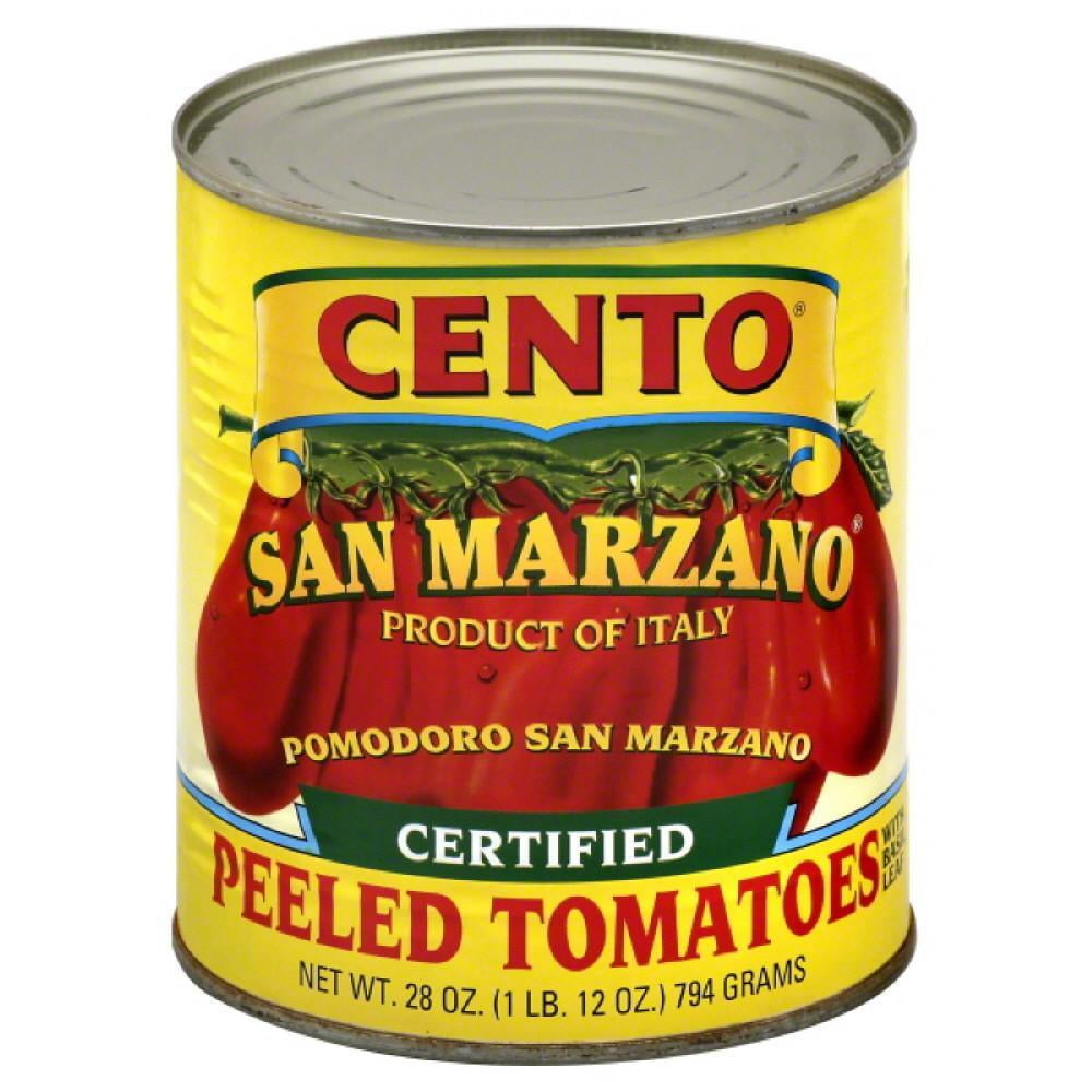 Cento san marzano peeled tomatoes with basil leaf, 28 oz, (pack of 12