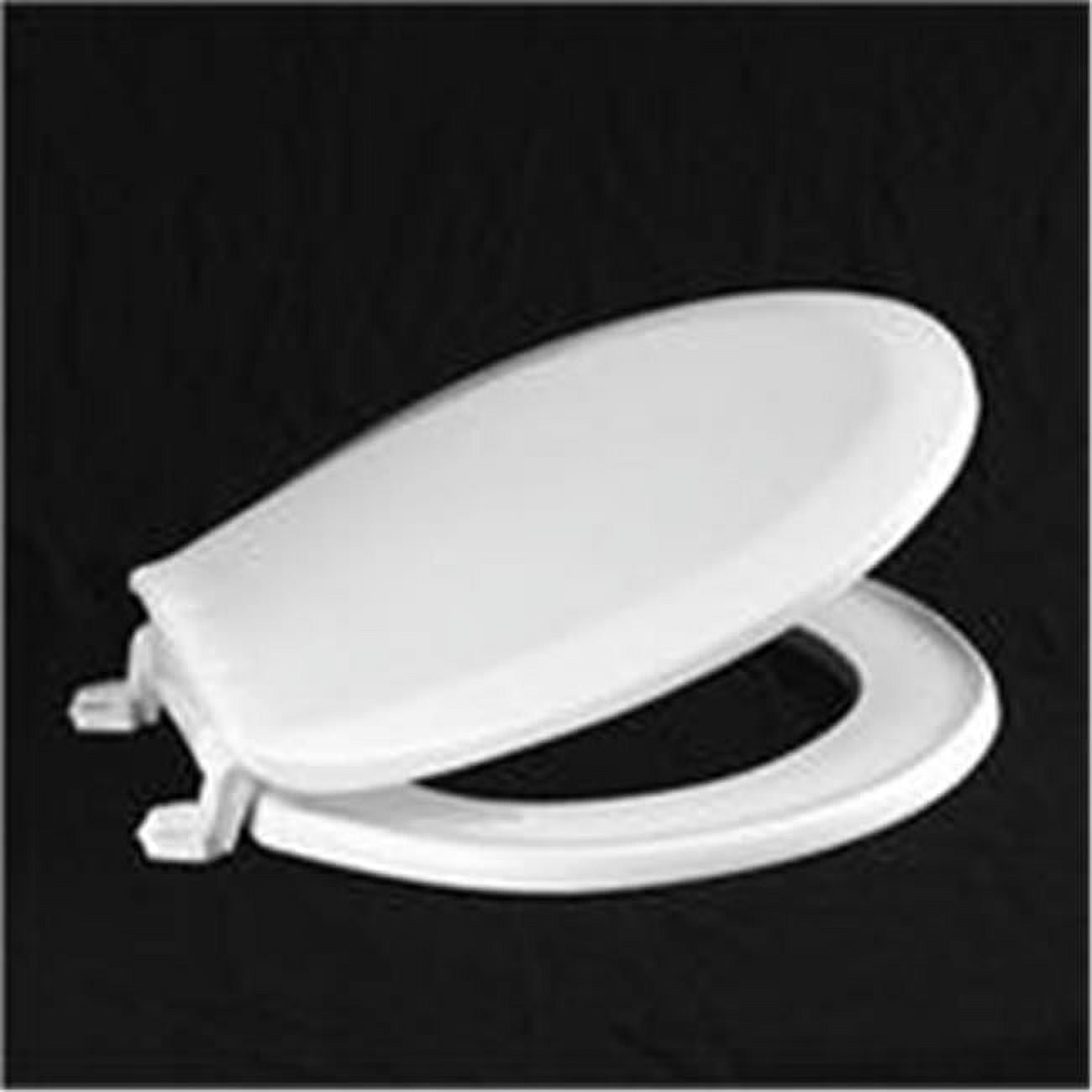 Bone Round Plastic Toilet Seat with Lid and Gloss Finish