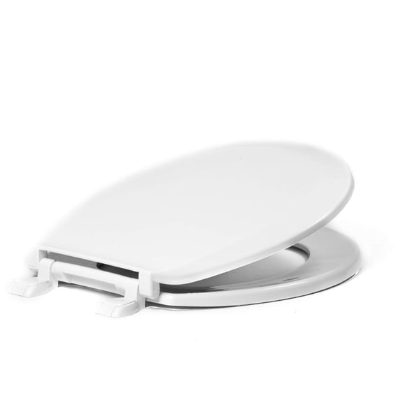 Centoco 1600-301 Elongated Plastic Toilet Seat, Residential, Crane White (Cotton/Bright)