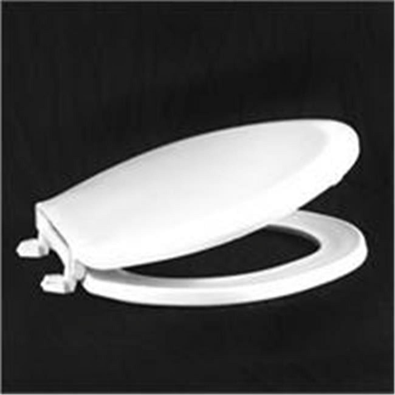 Crane White Elongated Plastic Toilet Seat with Closed Front