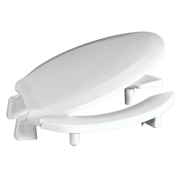 Centoco 3 inch Raised Toilet Seat for Seniors, Elongated, Open Front with Cover, Plastic, Made in the USA, 3L820STS-001, White CA3