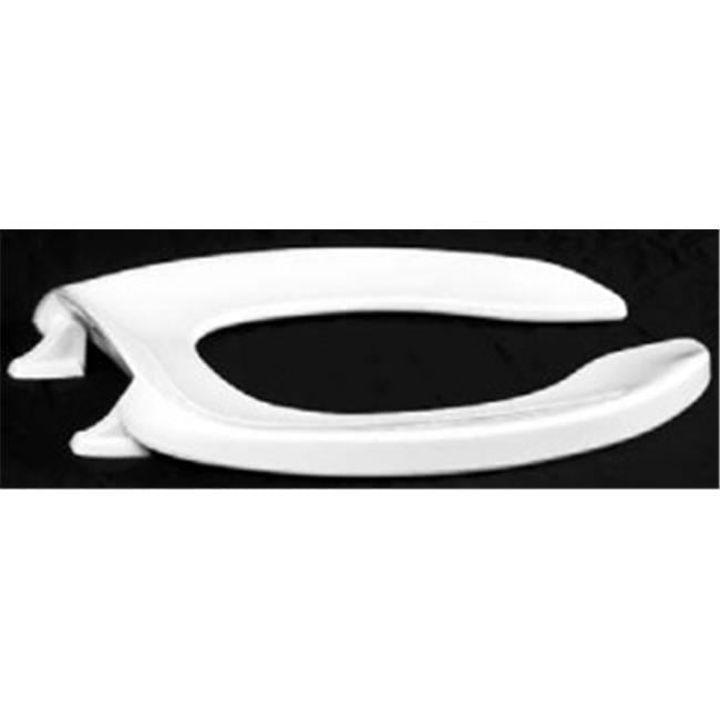 White Heavy Duty Plastic Elongated Toilet Seat with Metal Hinges