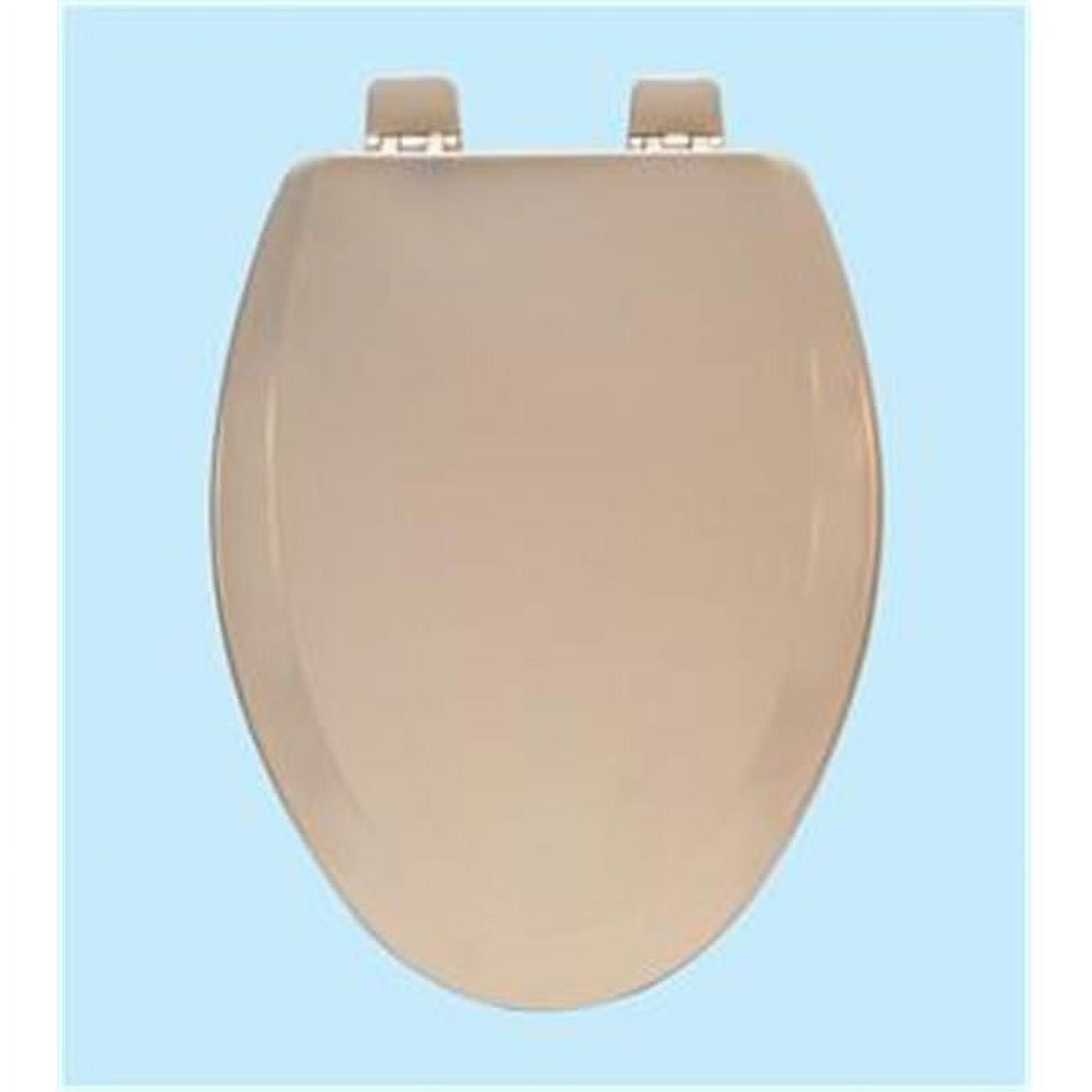 Bone Elongated Molded Wood Toilet Seat with Plastic Hinges