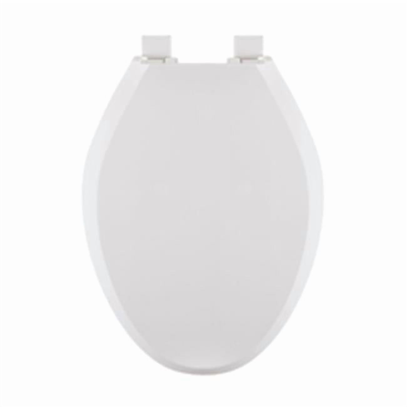Centoco Elongated Closed Front White Plastic Toilet Seat with Slow Close