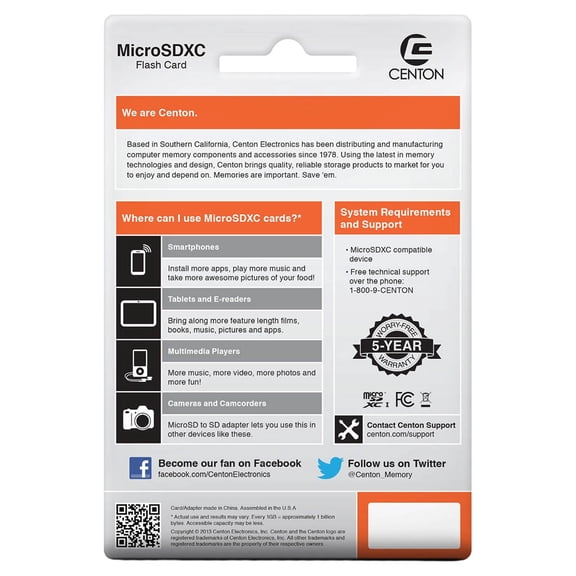 Centon 64GB Class 10 UHS-I microSD Card