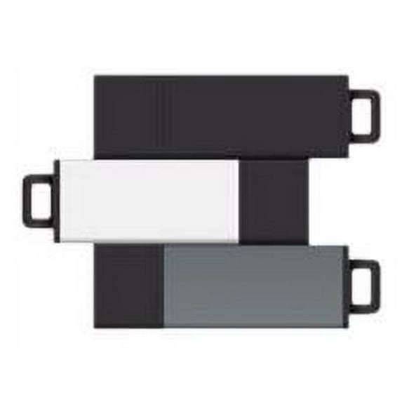 Centon 8GB USB 2.0 Pro2 Flash Drive, 3-Pack, Black, White, Grey