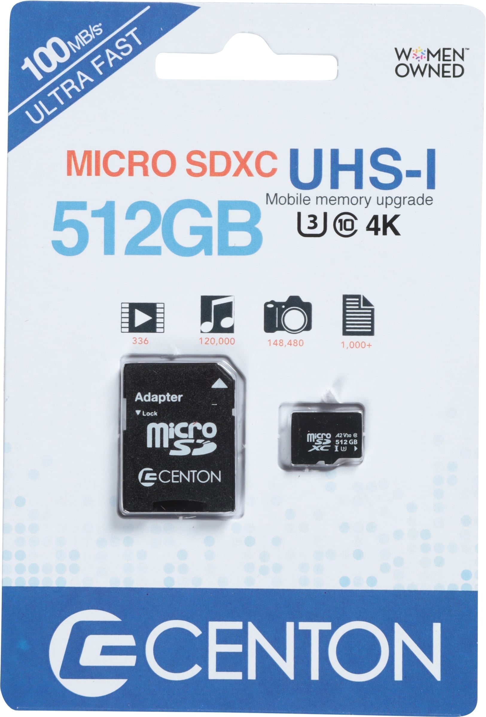 Centon MP MicroSDXC, UHS-I, Class U3, 512GB