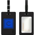 thumbnail image 1 of Centon "Otm Monogram Black Leather Bag Tag, Inversed, Marine - C Otm Monogram Black Leather Bag Tag, Inversed, Marine - C", 1 of 2