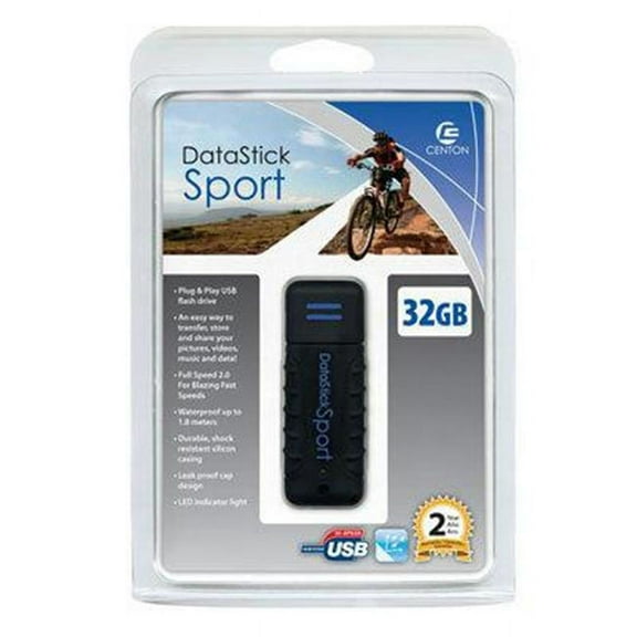Centon S1-U2W1-32G 32GB Waterproof USB Drive -Blk