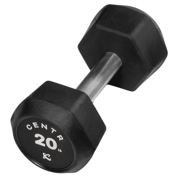 Centr by Chris Hemsworth Rubber and Chrome Single Dumbbell, 20 lb, with 3-month Centr Membership