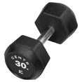 thumbnail image 1 of Centr by Chris Hemsworth Rubber and Chrome Single Dumbbell, 30 lb, with 3-month Centr Membership, 1 of 10
