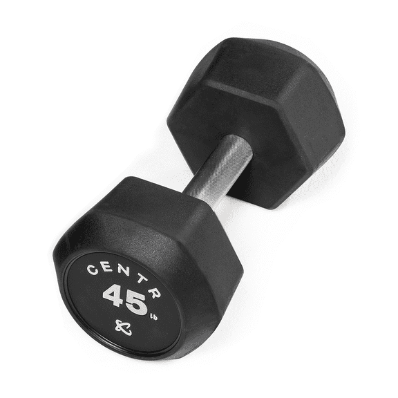 Centr by Chris Hemsworth Rubber and Chrome Single Dumbbell, 45 lb, with 3-month Centr Membership
