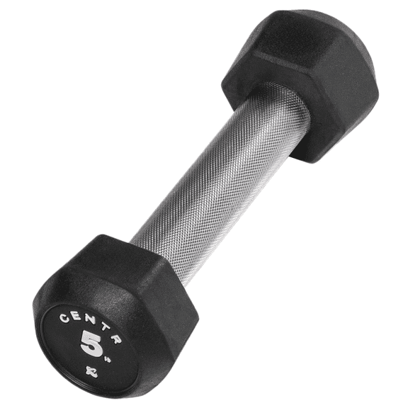 Centr by Chris Hemsworth Rubber and Chrome Single Dumbbell, 5 lb, with 3-month Centr Membership
