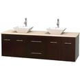thumbnail image 1 of Centra 72 in. Double Vanity In Espresso With Marble Vanity Top In Ivory And Porcelain Sinks, 1 of 1