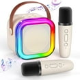 thumbnail image 1 of Mini Karaoke Machine K12 Portable Bluetooth Speaker with Microphones, 1 of 8